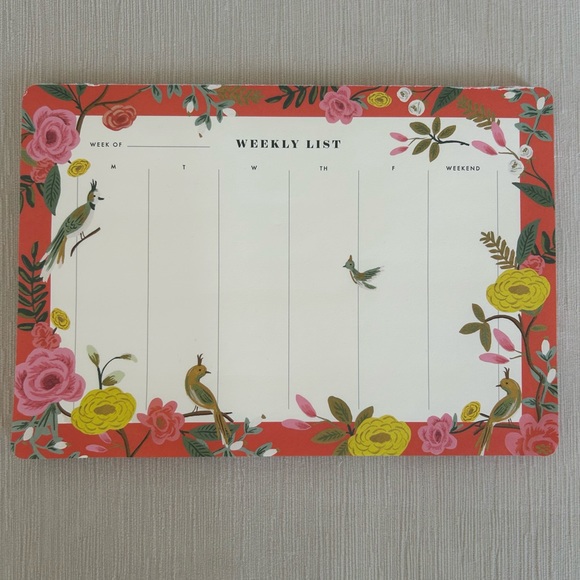 Rifle Paper Co. Other - 🍊 Weekly List Deskpad Bird Flower Motif Tropical